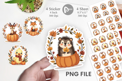 Boho Pumpkin Critters Sticker Product Image 1