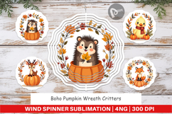 Wind Spinner Boho Pumpkin Critters Product Image 1