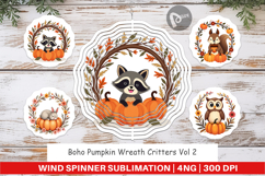 Wind Spinner Boho Pumpkin Critters Product Image 1