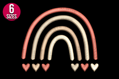 Boho Rainbow with Hearts Machine Embroidery Design - 6 sizes Product Image 2