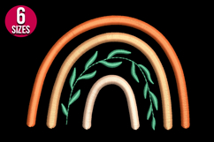 Boho Rainbow with Leaves Machine Embroidery Design Product Image 2