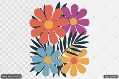 Boho Retro Flower Sublimation SVG PNG Product Image 1