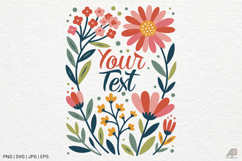 Boho Retro Flower Sublimation SVG PNG Product Image 1