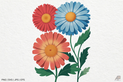 Boho Retro Flower Sublimation SVG PNG Product Image 1
