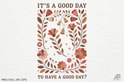 Boho Retro Flowers with Quotes SVG PNG Product Image 1