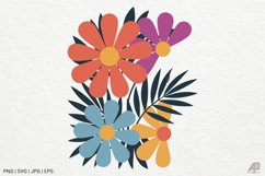 Boho Retro Flower Sublimation SVG PNG Product Image 1