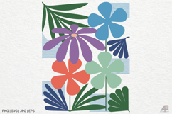 Boho Retro Flower Sublimation SVG PNG Product Image 1