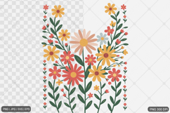 Boho Retro Flower Sublimation SVG PNG Product Image 1