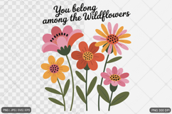 Boho Retro Flowers with Quotes SVG PNG Product Image 1