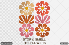 Boho Retro Flowers with Quotes SVG PNG Product Image 1