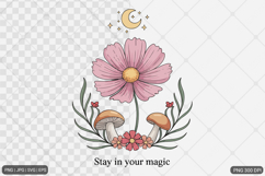 Boho Retro Flowers with Quotes SVG PNG Product Image 1