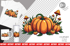 Boho Retro Pumpkin Clipart Product Image 1