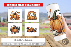 Tumbler Boho Retro Pumpkin Product Image 1