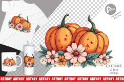 Boho Retro Pumpkin Clipart Product Image 1