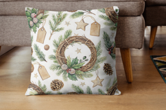 boho winter paper, winter seamless pattern, holiday boho pattern, winter plaid texture, hygge winter background, farmhouse winter printable, winter greenery pattern, vintage holiday paper, festive winter wrapping, woodland winter pattern