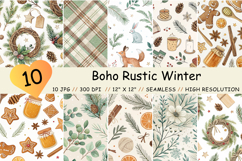 boho winter paper, winter seamless pattern, holiday boho pattern, winter plaid texture, hygge winter background, farmhouse winter printable, winter greenery pattern, vintage holiday paper, festive winter wrapping, woodland winter pattern