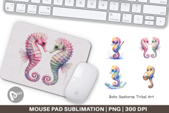 Boho Seahorse Tribal Mouse Pad Product Image 1