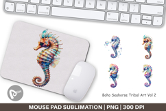 Boho Seahorse Tribal Mouse Pad Product Image 1