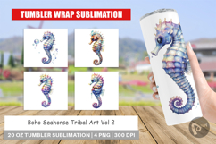 Boho Seahorse Tribal Tumbler Product Image 1