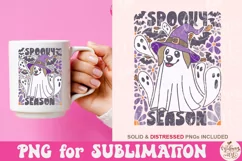 Retro Ghost Dog PNG, Spooky Season PNG Product Image 2