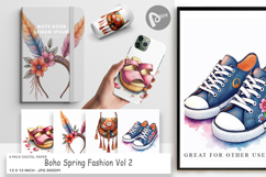 Boho Spring Fashion 70s Digital Paper Product Image 1