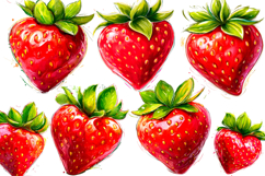 Boho Strawberry Coquette PNG, Summer Strawberry PNG Product Image 1