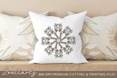 Floral Mandala SVG PNG EPS DXF Flowers Leaves Mandala SVG Product Image 1