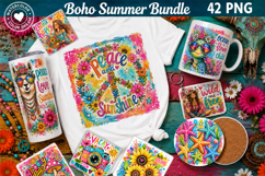 Colorful Hippie Flower Bundle | Boho Summer Sublimation Product Image 1