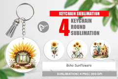 Keychain Boho Sunflowers Product Image 1