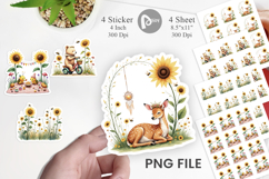 Boho Sunflowers Sticker Product Image 1