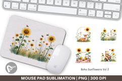Mouse Pad Boho Sunflowers Product Image 1