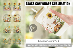 Glass Can Boho Sunflowers Product Image 1