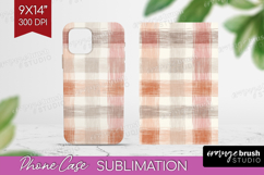 Boho Plaid Phone Case PNG - Beige Tartan Case PNG Product Image 1