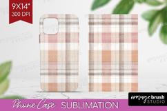 Boho Plaid Phone Case PNG - Beige Tartan Case PNG Product Image 1