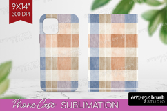 Boho Plaid Phone Case PNG - Beige Tartan Case PNG Product Image 1