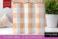 Boho Plaid Tumbler Wrap - Beige Tartan Tumbler PNG Product Image 1
