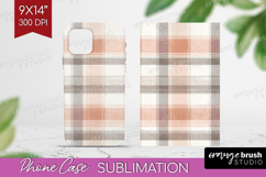 Boho Plaid Phone Case PNG - Beige Tartan Case PNG Product Image 1