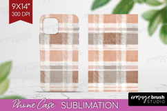 Boho Plaid Phone Case PNG - Beige Tartan Case PNG Product Image 1