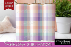 Boho Plaid Tumbler Wrap - Beige Tartan Tumbler PNG Product Image 1