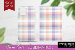 Boho Plaid Phone Case PNG - Beige Tartan Case PNG Product Image 1