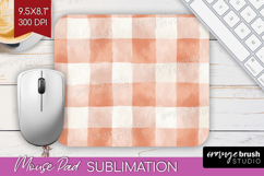Boho Plaid Mouse Pad Sublimation - Beige Tartan Mousepad PNG Product Image 1