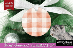 Boho Plaid Ornament PNG - Beige Tartan PNG Sublimation Product Image 1