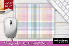 Boho Plaid Mouse Pad Sublimation - Beige Tartan Mousepad PNG Product Image 1