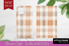 Boho Plaid Phone Case PNG - Beige Tartan Case PNG Product Image 1