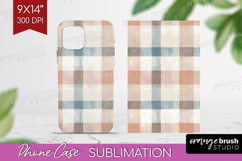 Boho Plaid Phone Case PNG - Beige Tartan Case PNG Product Image 1