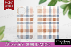 Boho Plaid Phone Case PNG - Beige Tartan Case PNG Product Image 1