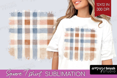 Boho Plaid Square Tshirt Background - Beige Tartan PNG Product Image 1