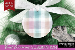 Boho Plaid Ornament PNG - Beige Tartan PNG Sublimation Product Image 1