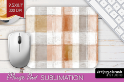Boho Plaid Mouse Pad Sublimation - Beige Tartan Mousepad PNG Product Image 1