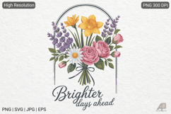 Boho Retro Flowers Inspirational Quotes Product Image 1